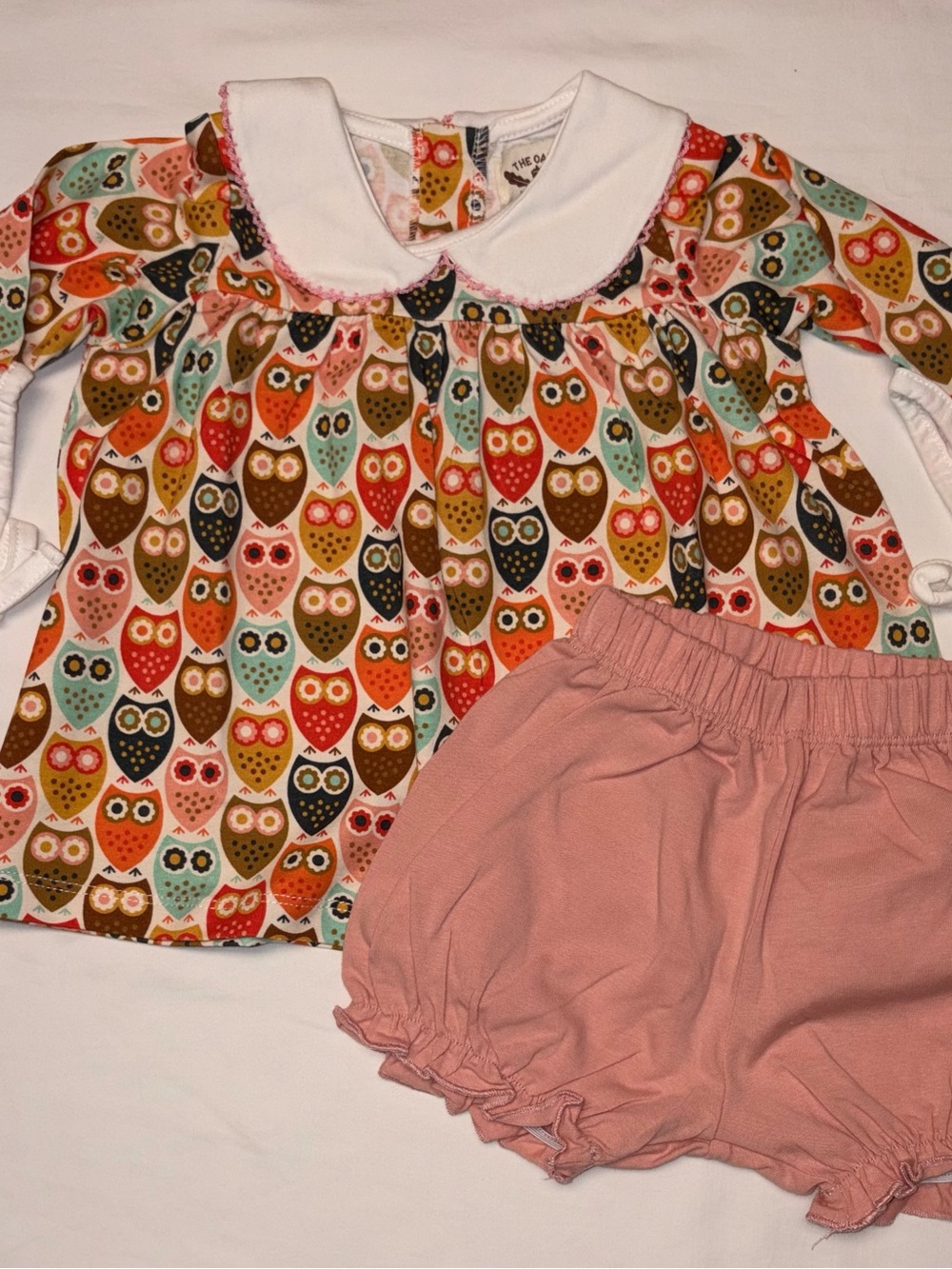 The Oaks Apparel Co Mary Charlotte Mod Owl long sleeve Set sz 9 months NWT